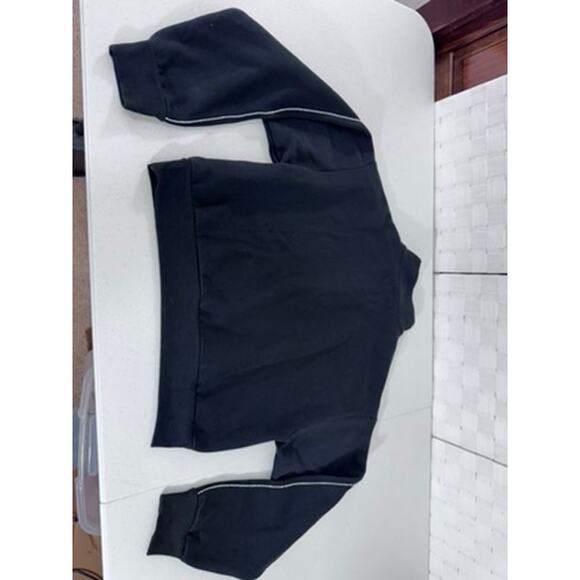 "VICTORIAS SECRET" Cropped Black Sweatshirt,3/4 Zipper,Bling down sleeves,Sexy - Picture 14 of 14